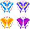 Four Butterflies Clip Art